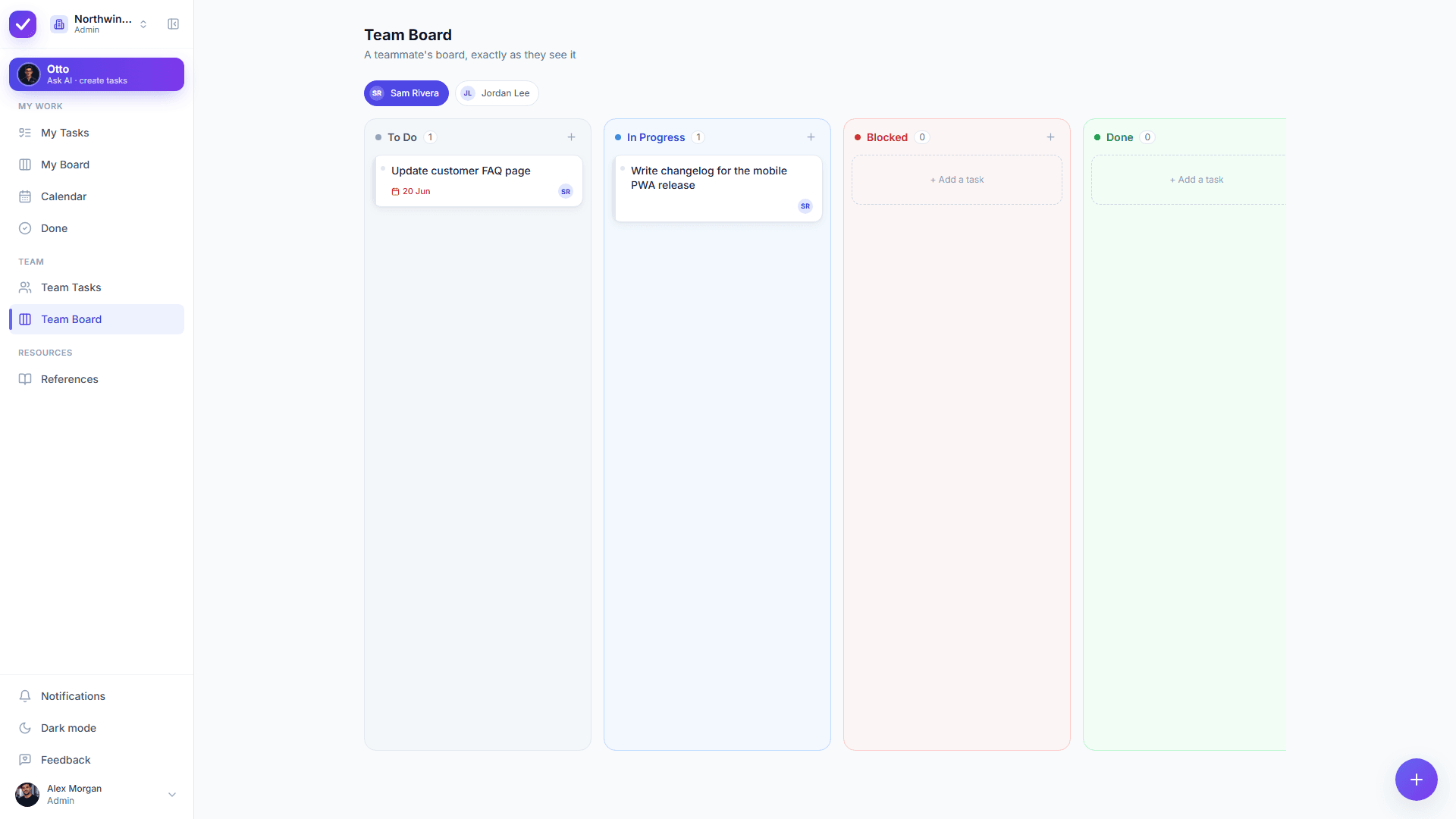Team Board: view a teammate's board as an admin