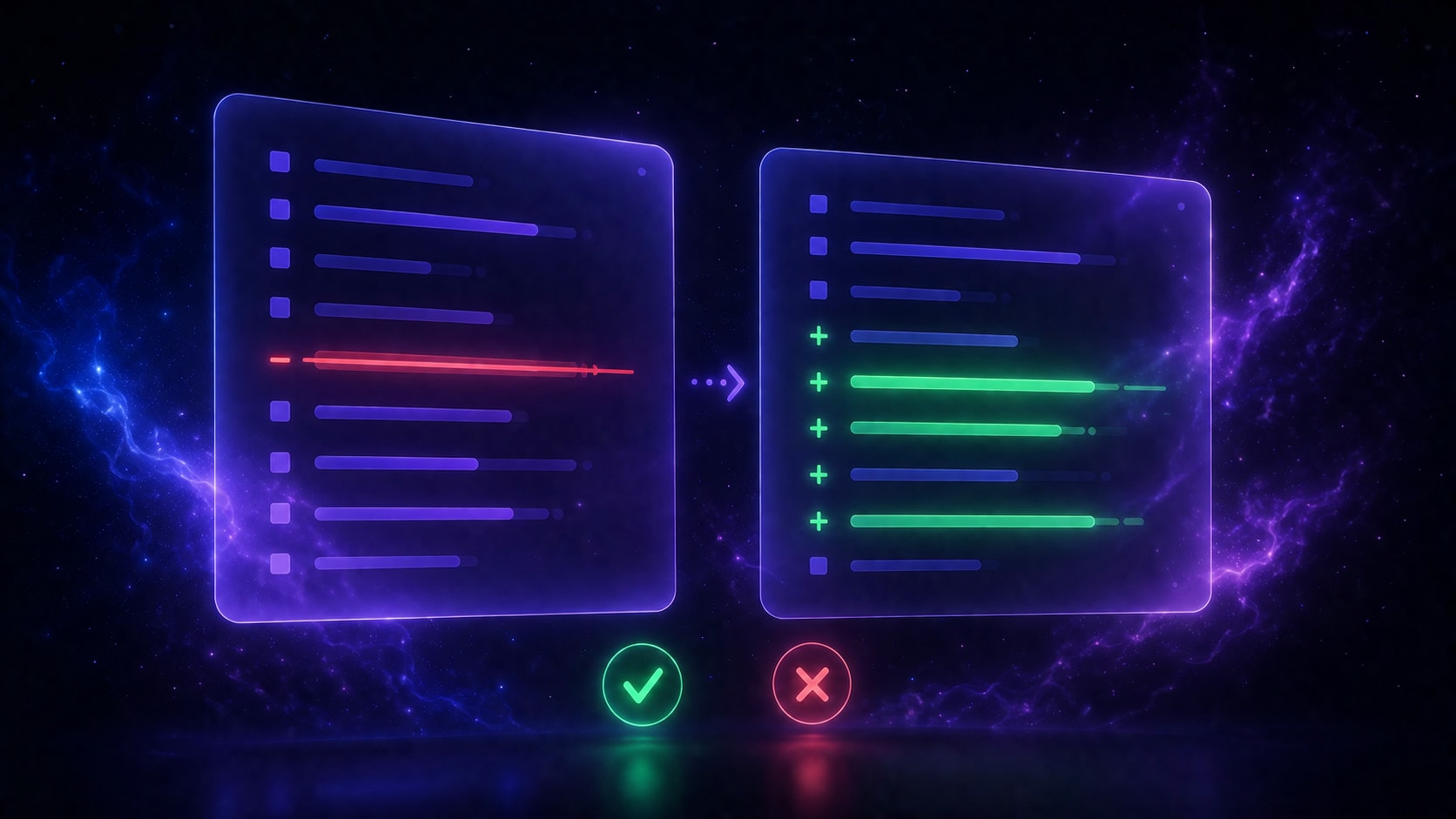 A clear before-and-after diff of proposed task changes with an Approve and a Discard button.